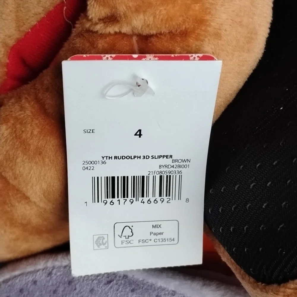 Rudolph Red Nose Reindeer Christmas Baby Slippers, Size: 2 & 4, NWT